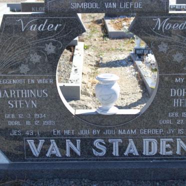 STADEN Marthinus Steyn, van 1934-1989 &amp; Dorothea Hermina 1934-2008