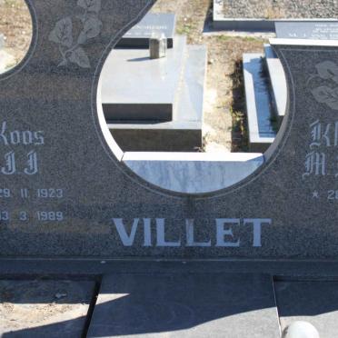 VILLET Koos J.J. 1923-1989 &amp; Kleintjie M.M.S.J. 1930-