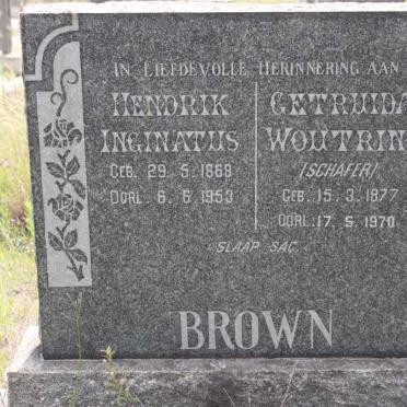 BROWN Hendrik Inginatus 1869-1953 &amp; Getruida Woutring SCHÄFER 1877-1970