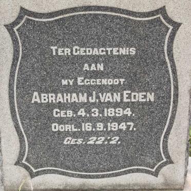 EEDEN Abraham J., van 1894-1947