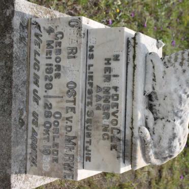 MERWE Charl Jooste, van der 1929-1930