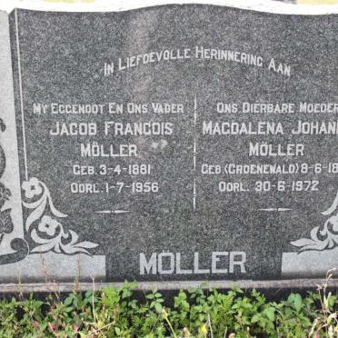 MÖLLER Jacob Francois 1881-1956 &amp; Magdalena Johanna GROENEWALD 1890-1972