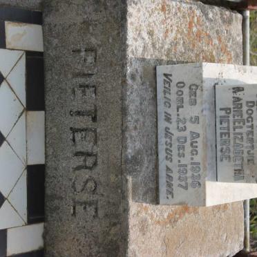 PIETERSE Marie Elizabetha 1936-1937