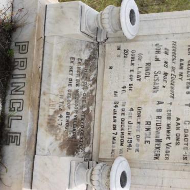 PRINGLE Albertus van Niekerk -1941 &amp; Johanna Susanna LAATS -1940