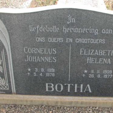 BOTHA Cornelius Johannes 1891-1978 &amp; Elizabetha Helena 1909-1977