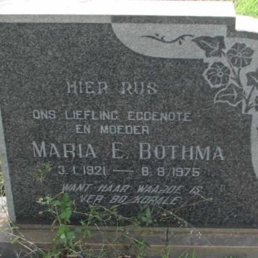 BOTHMA Maria E. 1921-1975