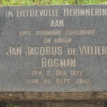 BOSMAN Jan Jacobus de Villiers1877-1953