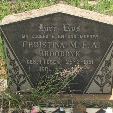 BROODRYK Gert C. 1884-1963 &amp; Christina M.F.A. TOSEN 1891-19??