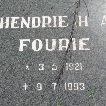 FOURIE Hendrie A. 1921-1993