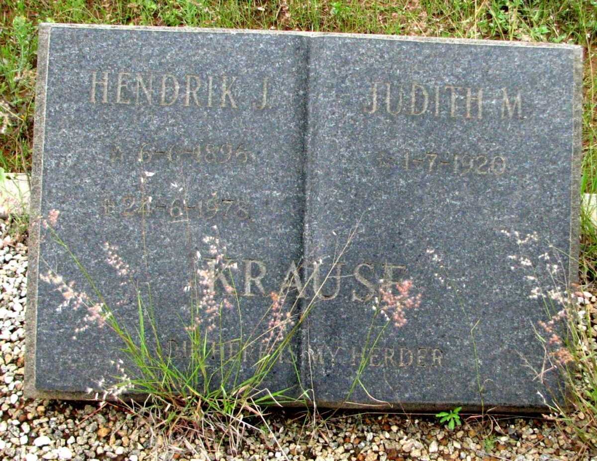 KRAUSE Hendrik J. 1895-1978 &amp; Judith M. 1920-