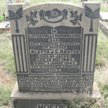KOSTER Aletta J.C. nee DE JAGER 1883-1942