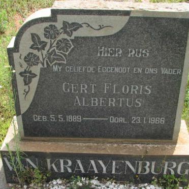 KRAAYENBURG Gert Floris Albertus ,van 1889-1966