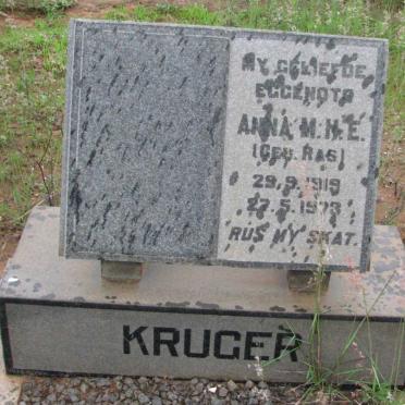 KRUGER Anna M.H.E. nee RAS 1919-1973