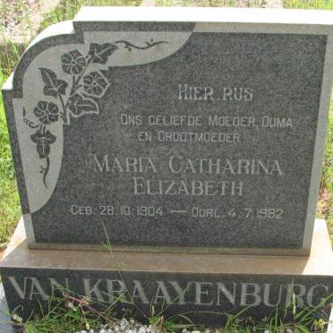 KRAAYENBURG Maria Catharina Elizabeth ,van 1904-1982