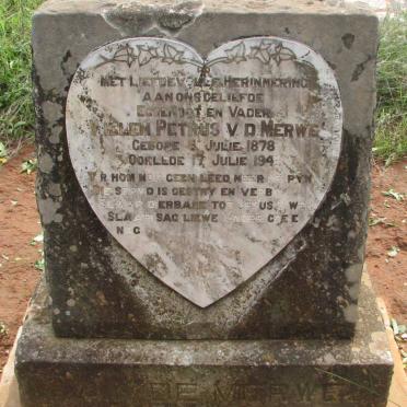 MERWE Willem Petrus, van der 1878-194?
