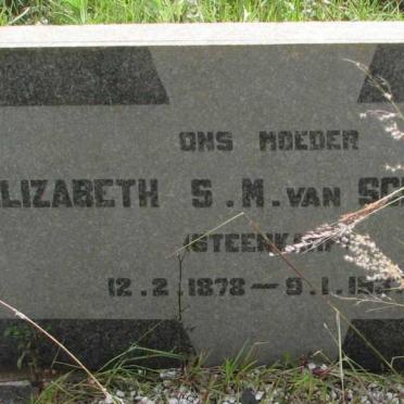 SCHALKWYK Elizabeth  S.M., van nee STEENKAMP 1878-1937