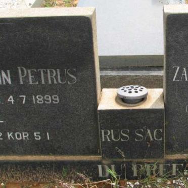 PREEZ Johann Petrus, du 1899-  &amp; Zacharia Petronella VAN DER WESTHUIZEN 1901-1968