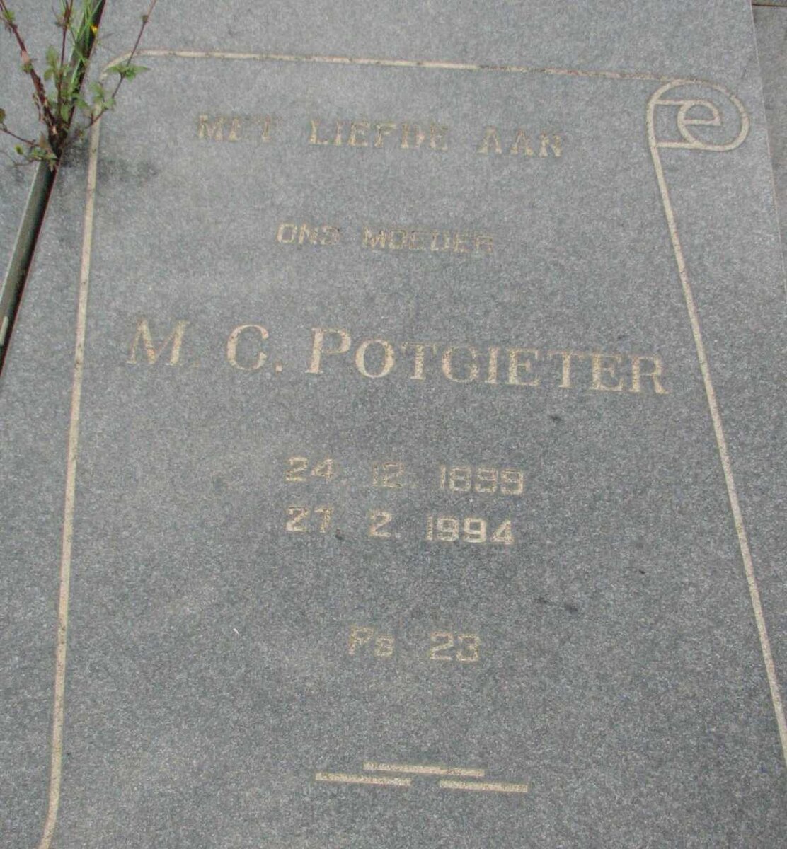 POTGIETER M.C. 1899-1994