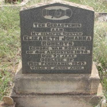 ROBERTS Elizabeth Johanna nee VAN ROOYEN 1874-1947