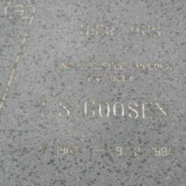 GOOSEN J.C. 1894-1974 &amp; I.S. 1907-1994