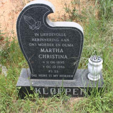 KLOPPER Martha Christina 1895-1986