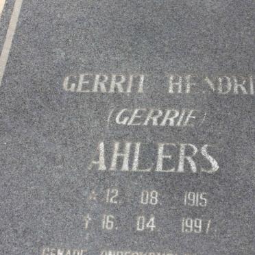 AHLERS Gerrit Hendrik 1915-1997