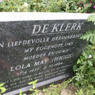 KLERK Lola May, de nee HIGGS 1937-1984