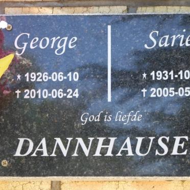 DANNHAUSER George 1926-2010 &amp; Sarie 1931-2005