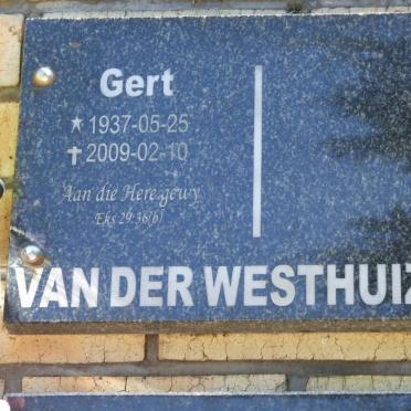 WESTHUIZEN Gert, van der 1937-2009