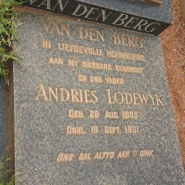 BERG Andries Lodewyk, van den 188?-1961