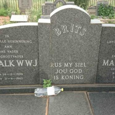 BRITS Schalk W.W.J. 1894-1963 &amp; Maria C.J.S. ROSSLEE 1897-1981