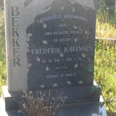 BEKKER Frederik Johannes 1954-1971