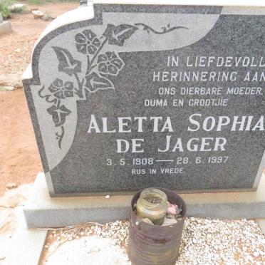 JAGER Aletta Sophia, de 1908-1997