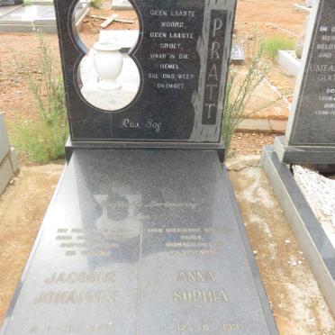 PRATT Jacobus Johannes 1927-1999 &amp; Anna Sophia 1937-
