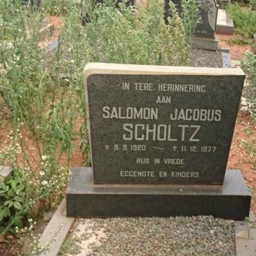 SCHOLTZ Salomon Jacobus 1920-1977