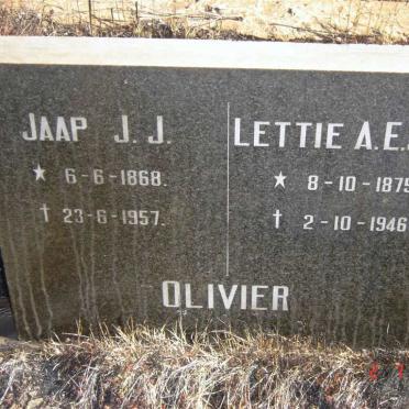 OLIVIER J.J. 1868-1957 &amp; A.E.J.W.P. 1875-1946