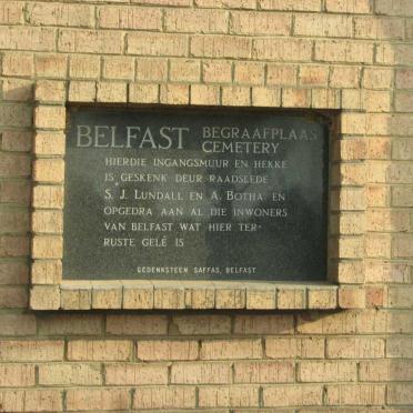 Mpumalanga, BELFAST, New cemetery