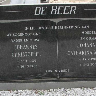 BEER Johannes Christoffel, de 1909-1983 &amp; Johanna Catharina Maria 1915-2002