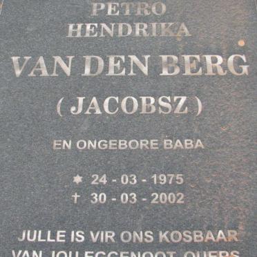BERG Petro Hendrika, van den geb JACOBSZ 1975-2002
