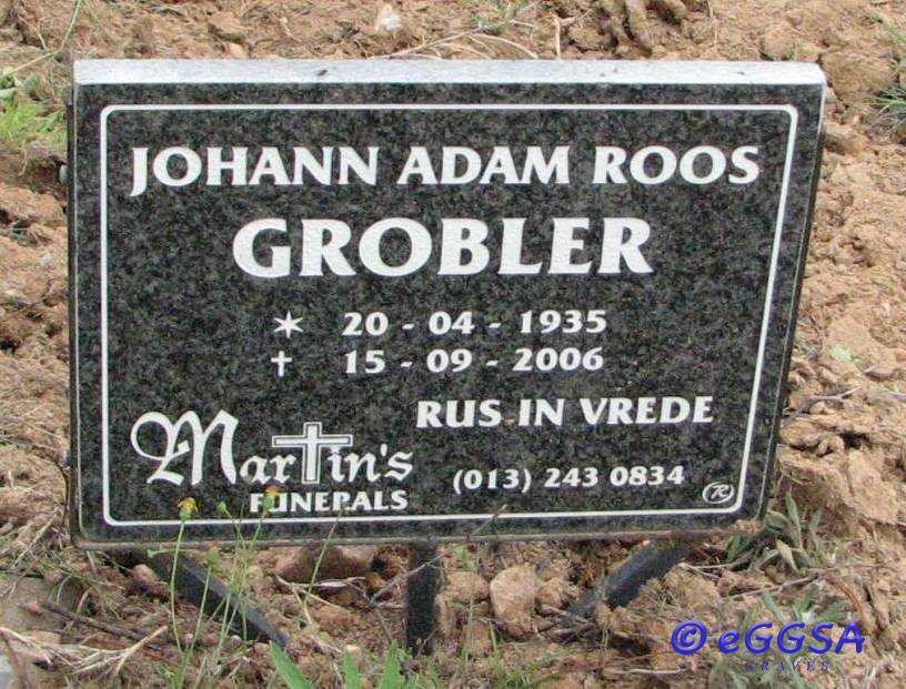 GROBLER Johann Adam Roos 1935-2006