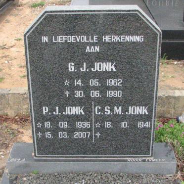 JONK P.J. 1936-2007 &amp; C.S.M. 1941- :: G.J. 1962-1990