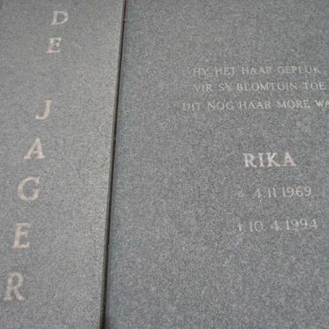 JAGER Johan Adam, de 1944-1991 :: de JAGER Rika 1969-1994