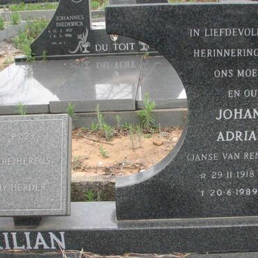 KILIAN Johannes George 1904-1987 &amp; Johanna Adriana JANSE VAN RENSBURG 1918-1989