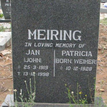 MEIRING Jan 1919-1998 &amp; Patricia WEIMER 1928-