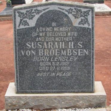BROEMBSEN Susarah H.S., von nee LENSLEY 1912-1969