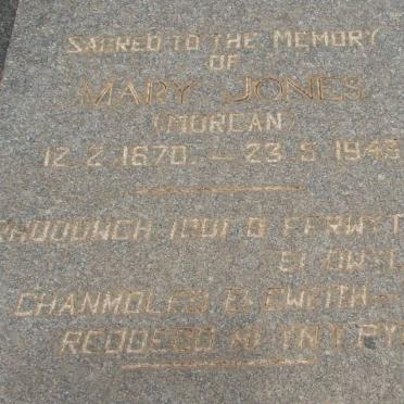 JONES William Illtyd 1865-1945 &amp; Mary MORGAN 1870-1943