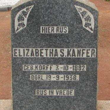 KANFER Elizabetha S. nee KORFF 1882-1938