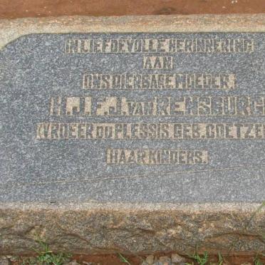 RENSBURG H.J.F., J van formerly du PLESSIS nee COETZEE