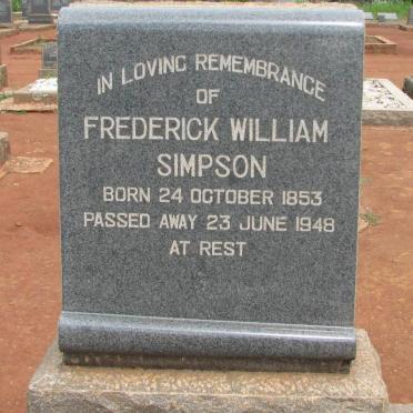 SIMPSON Frederick William 1853-1948