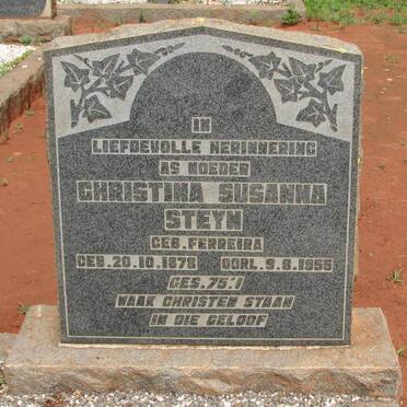 STEYN Christina Susanna nee FERREIRA 1878-1955